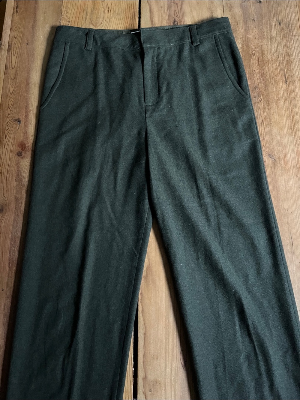 TIBI 8 Forest Green Wool Straight Leg Trousers - Picture 2 of 8